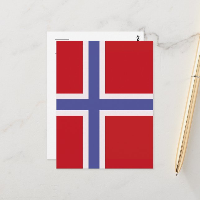 flagga för norge vykort (Fram/Back In Situ)