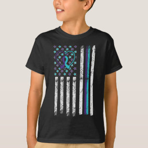 Flagga för ökad medvetenhet om självmordsbenägenhe t shirt