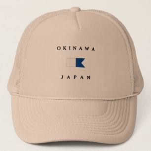 Flagga för Okinawa Japan alfabetiskdyk Keps