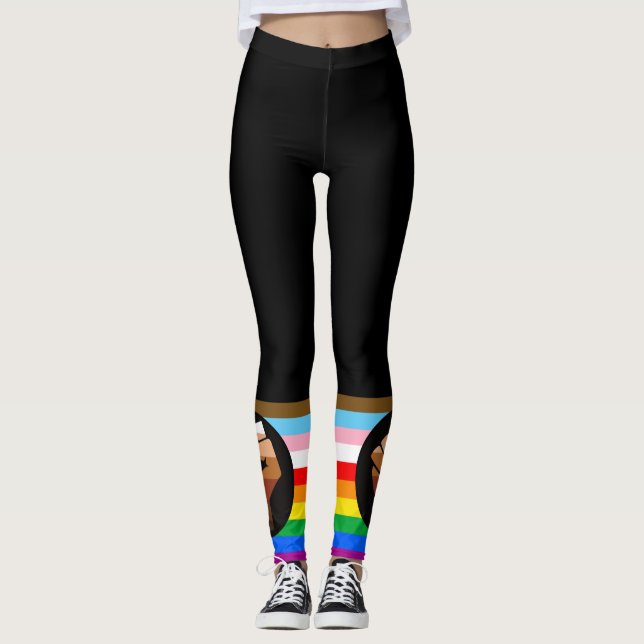 Flagga för POC-Pride för LGBTQ+-förlopp Leggings (Framsida)