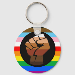 Flagga för POC-Pride för LGBTQ+-förlopp Nyckelring