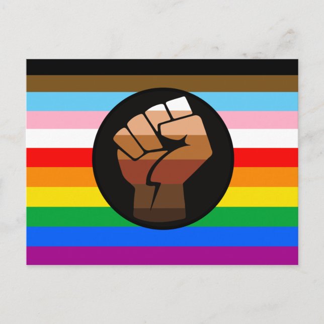 Flagga för POC-Pride för LGBTQ+-förlopp Vykort (Framsida)