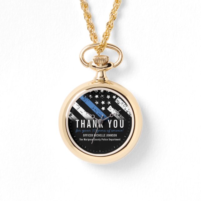 Flagga för polisens årsdag i Pension Armbandsur (Framsida)