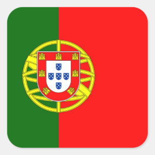 Flagga för Portugal medborgarevärld Fyrkantigt Klistermärke