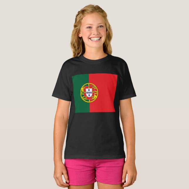 Flagga för Portugal T Shirt (Hel framsida)