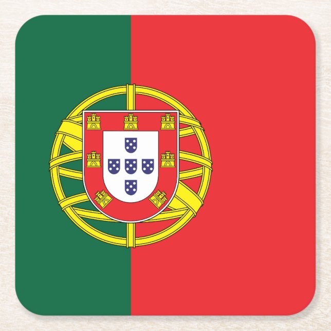 Flagga för Portugal Underlägg Papper Kvadrat (Framsidan)