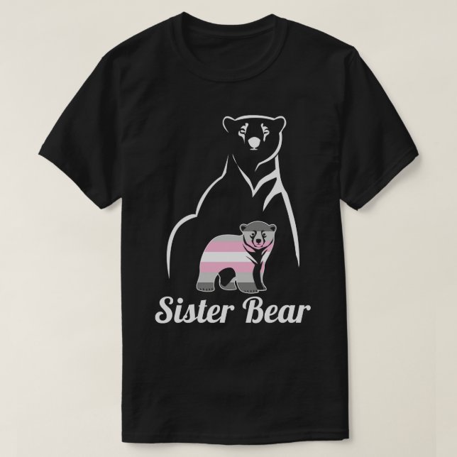 Flagga för Pride av hbt-demigirl-sister Bear Demig T Shirt (Design framsida)