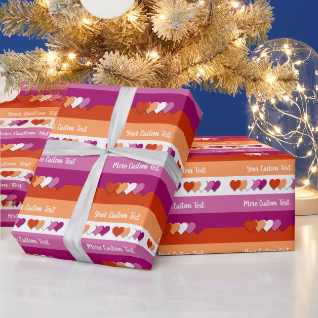 flagga för pride av lesbisk med papper figursättni presentpapper (Helgdagar)