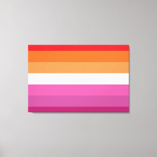 Flagga för Pride av lesbisk (solnedgång) Canvastryck
