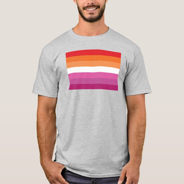 Flagga för Pride av lesbisk (solnedgång) T Shirt (Framsida)