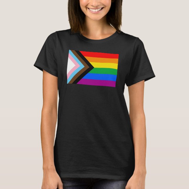 Flagga för Pride av LGBTQ+-förlopp T Shirt (Framsida)