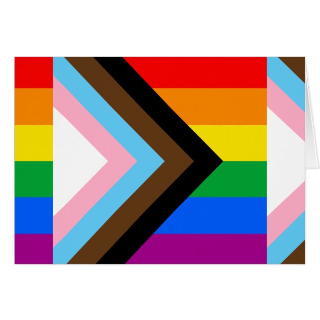 Flagga för Pride av LGBTQ+ Progress Hälsningskort (Framsidan Horizontal)