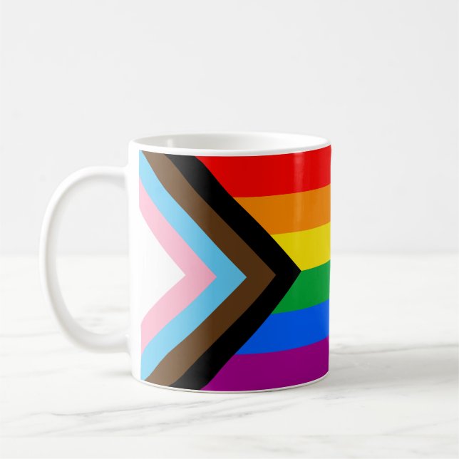 Flagga för Pride av LGBTQ+ Progress Kaffemugg (Vänster)