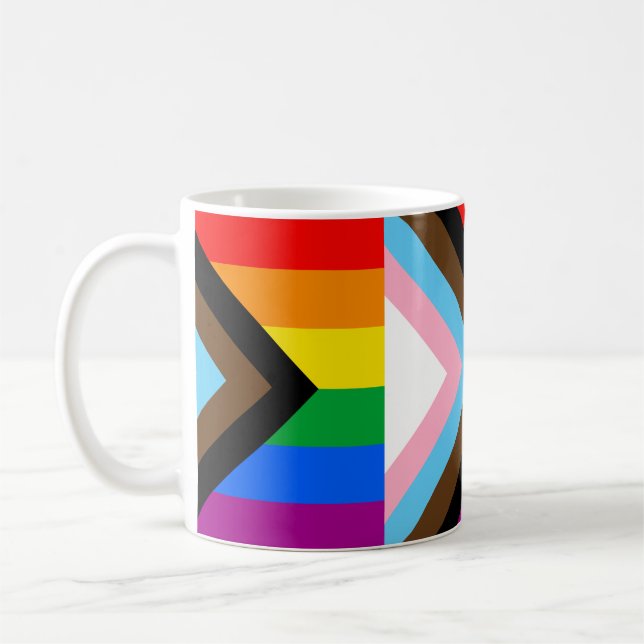 Flagga för Pride av LGBTQ+ Progress Kaffemugg (Vänster)