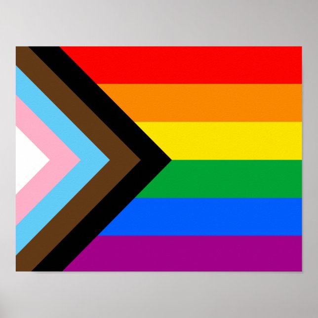 Flagga för Pride av LGBTQ+ Progress Poster (Framsidan)