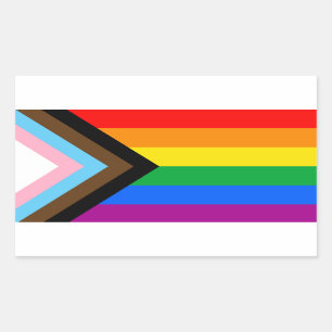 Flagga för Pride av LGBTQ+ Progress Rektangulärt Klistermärke