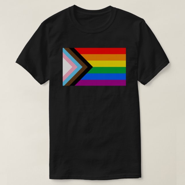 Flagga för Pride av LGBTQ+ Progress T Shirt (Design framsida)