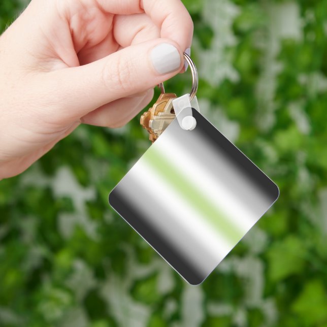 Flagga för Pride av övertoningsagent med eget namn Nyckelring (Hand)