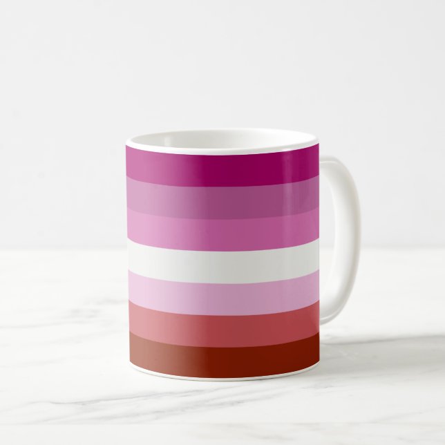 Flagga för Pride av rosa Lesbisk Kaffemugg (Framsida höger)