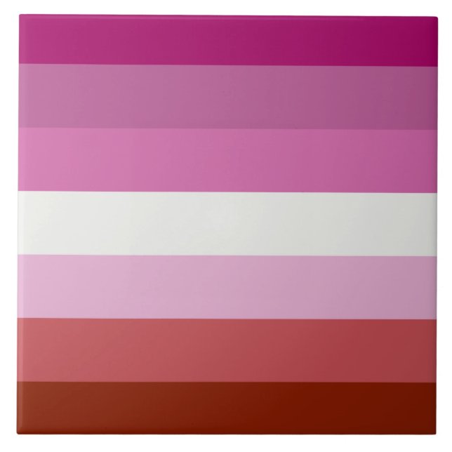 Flagga för Pride av rosa Lesbisk Kakelplatta (Framsidan)