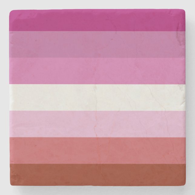 Flagga för Pride av rosa Lesbisk Stenunderlägg (Framsidan)