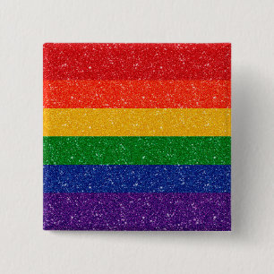 Flagga för pride för Fauxglitterregnbåge Knapp