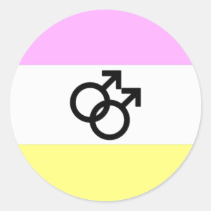 Flagga för Pride Runt Klistermärke