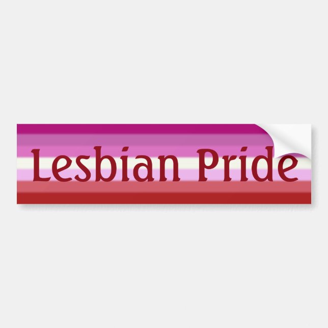 Flagga för Pridet Falln Lesbisk (text) Bildekal (Framsidan)
