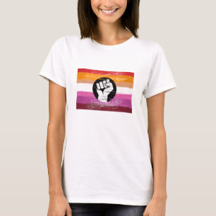 Flagga för protesterad lesbisk t shirt