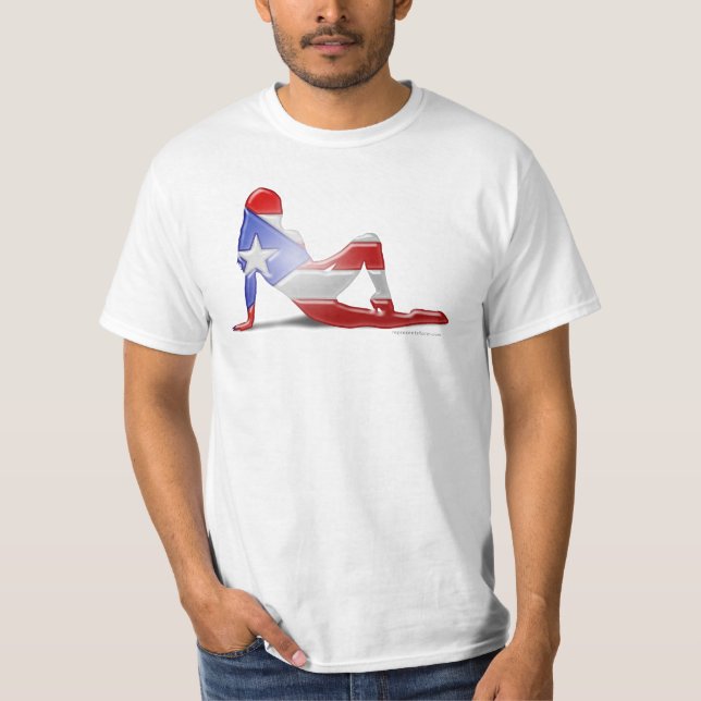 Flagga för Puerto Rican flickaSilhouette T-shirt (Framsida)