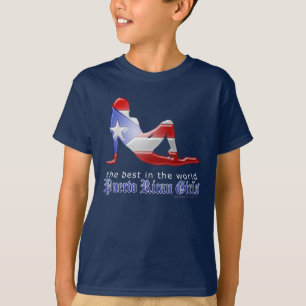 Flagga för Puerto Rican flickaSilhouette T-shirt
