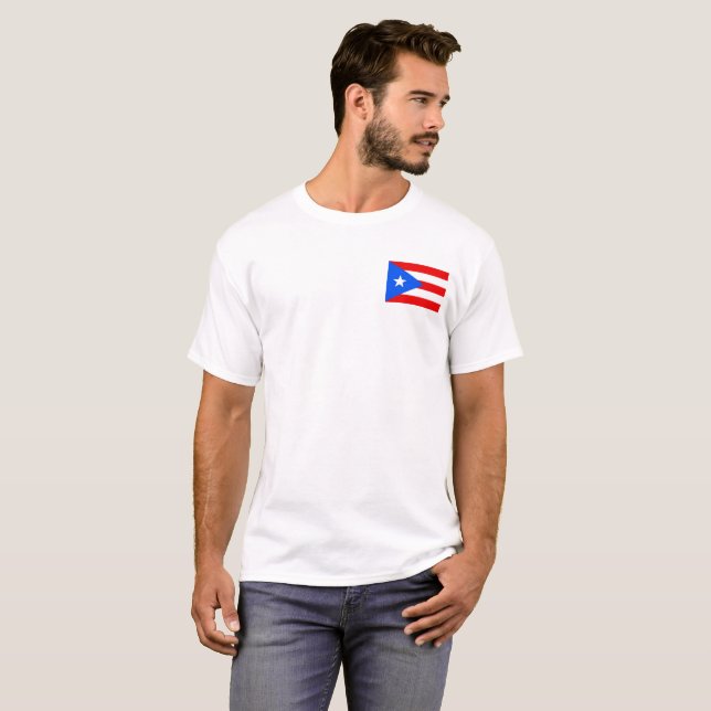 Flagga för Puerto Rico medborgarevärld T Shirt (Hel framsida)