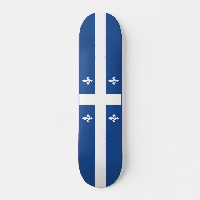 Flagga för Québec, Kanada Mini Skateboard Bräda 18,5 Cm (Framsida)
