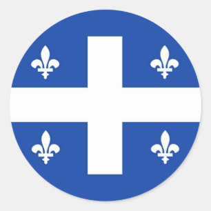 flagga för quebec regionKanada land Runt Klistermärke