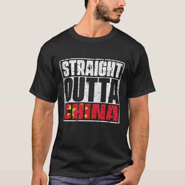 Flagga för rak utgående China T Shirt (Framsida)