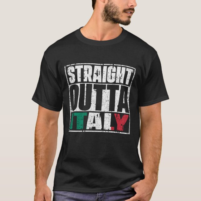 Flagga för rak utgående Italien T Shirt (Framsida)