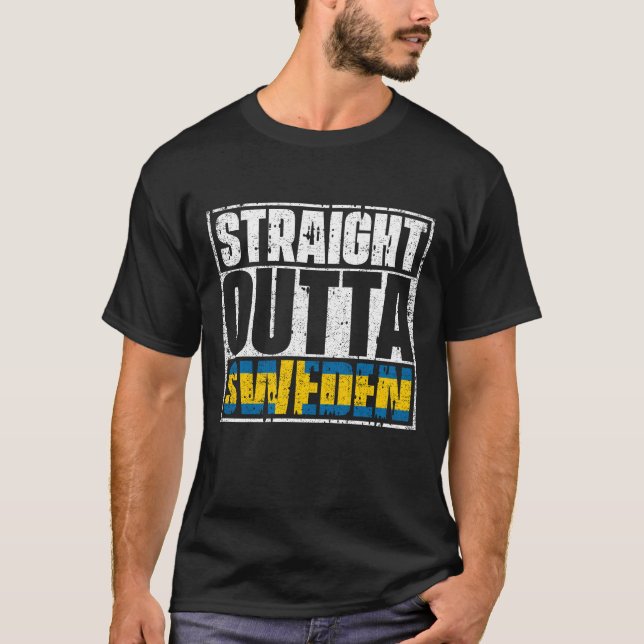 Flagga för rak utgående Sverige T Shirt (Framsida)