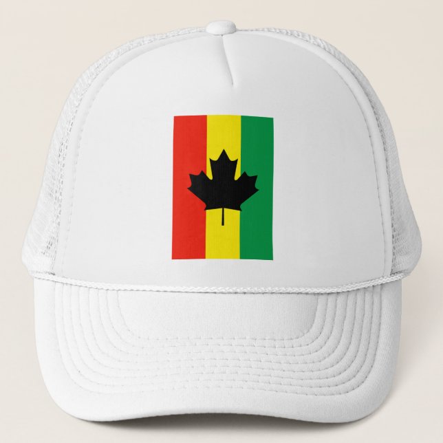 Flagga för Rasta Reggaelönnlöv Truckerkeps (Framsida)