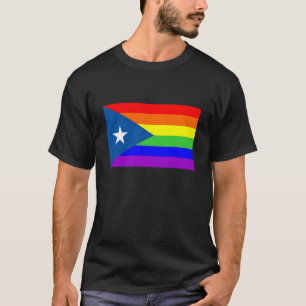 flagga för regnbåge för Puerto Rico land glad T-shirt