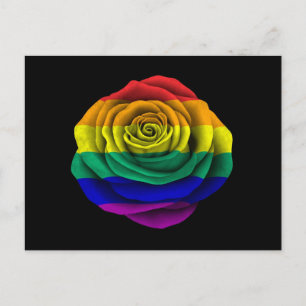 Flagga för regnbågegay pridero på svart vykort