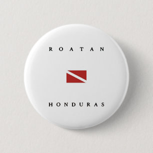 Flagga för Roatan Honduras Scubadyk Knapp