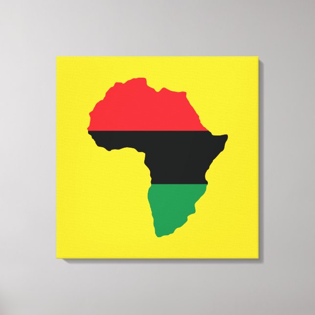 Flagga för röd, svart och Grönt Afrika Canvastryck (Framsida)