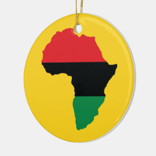 Flagga för röd, svart och Grönt Afrika Julgransprydnad Keramik
