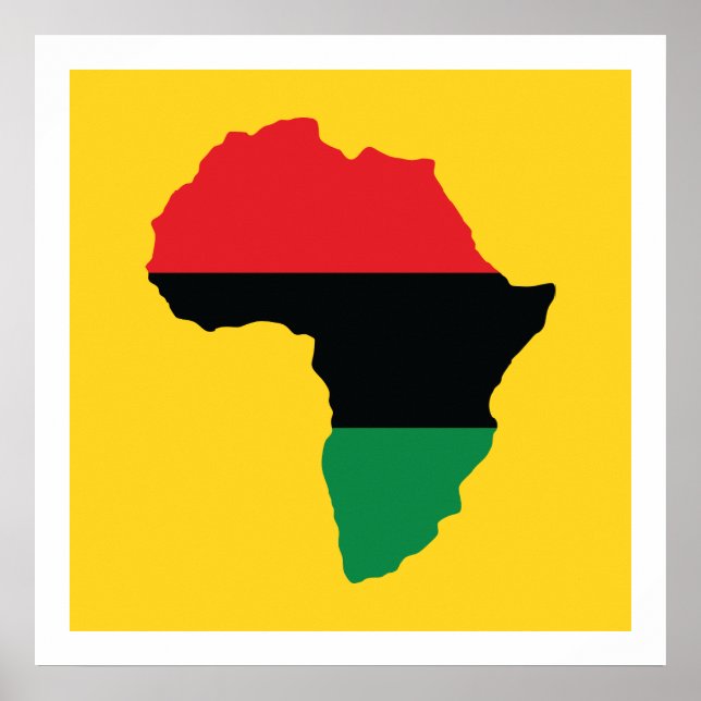 Flagga för röd, svart och Grönt Afrika Poster (Framsidan)