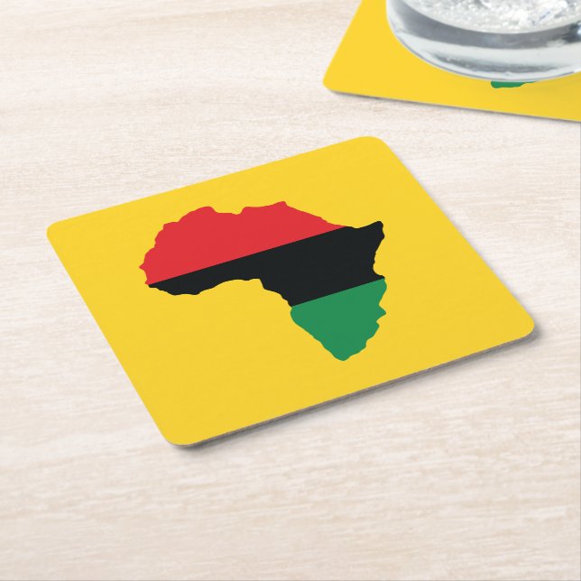 Flagga för röd, svart och Grönt Afrika Underlägg Papper Kvadrat (Vinklad)