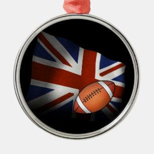 Flagga för Rugby UK Julgransprydnad Metall