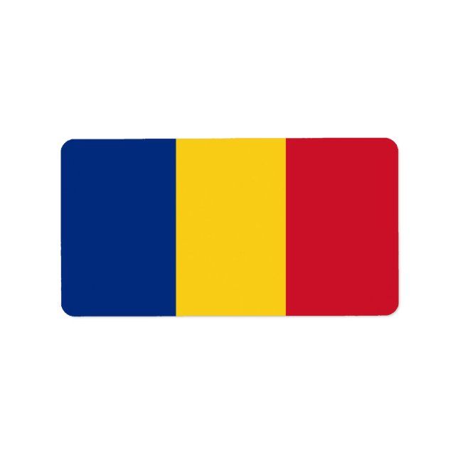 flagga för rumänien adressetikett (Framsidan)