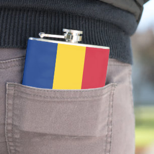 flagga för rumänien fickplunta