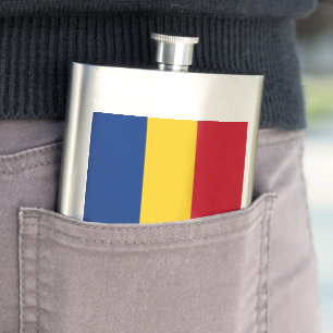 flagga för rumänien fickplunta