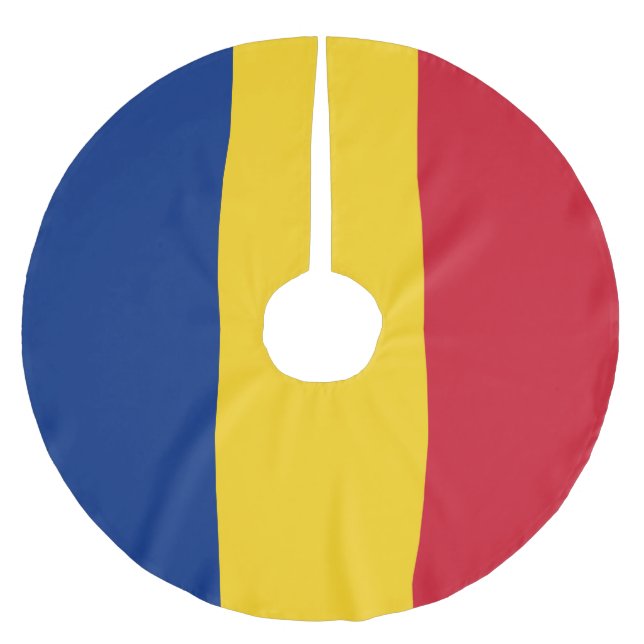 flagga för rumänien julgransmatta borstad polyester (Framsidan)